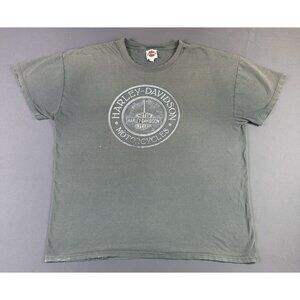 Rare Vintage Y2K Harley Davidson Thrashed Fade Cocoa Beach Florida 2XL Fit Shirt